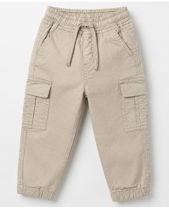 Babyhug 100% Cotton Woven Full Sleeves Checked Shirt and Joggers Set - Biege