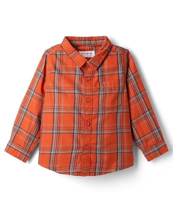 Babyhug Cotton Mixes Woven Full Sleeves Checks Shirt and Denim Jeans - Red