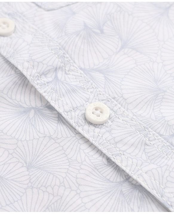 Babyhug 100% Cotton Woven Half Sleeves Printed Shirt and Shorts Set - White
