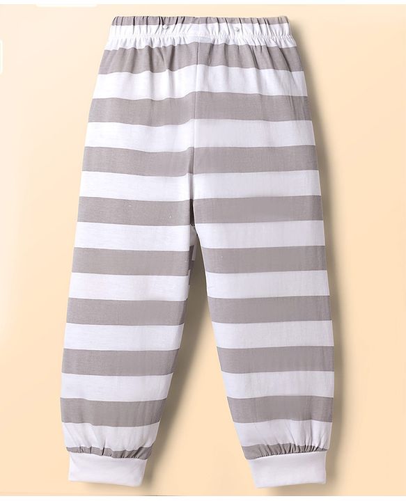 Babyhug Disney Single Jersey Knit Full Sleeves T-shirt & Striped Pyjama Night Suit With Lady and the Tramp Graphic - White