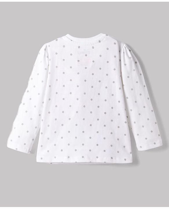 Babyhug Disney Single Jersey Knit Full Sleeves Co-Ords T-Shirt & Pyjama Night Suit with Minnie Mouse & Polka Dots Print Pack of 2 - White