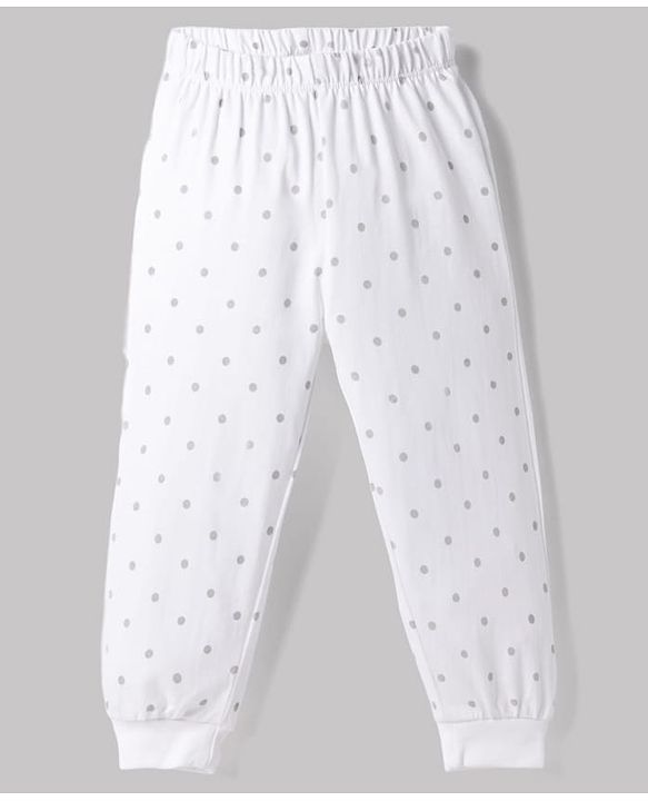 Babyhug Disney Single Jersey Knit Full Sleeves Co-Ords T-Shirt & Pyjama Night Suit with Minnie Mouse & Polka Dots Print Pack of 2 - White