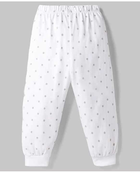 Babyhug Disney Single Jersey Knit Full Sleeves Co-Ords T-Shirt & Pyjama Night Suit with Minnie Mouse & Polka Dots Print Pack of 2 - White