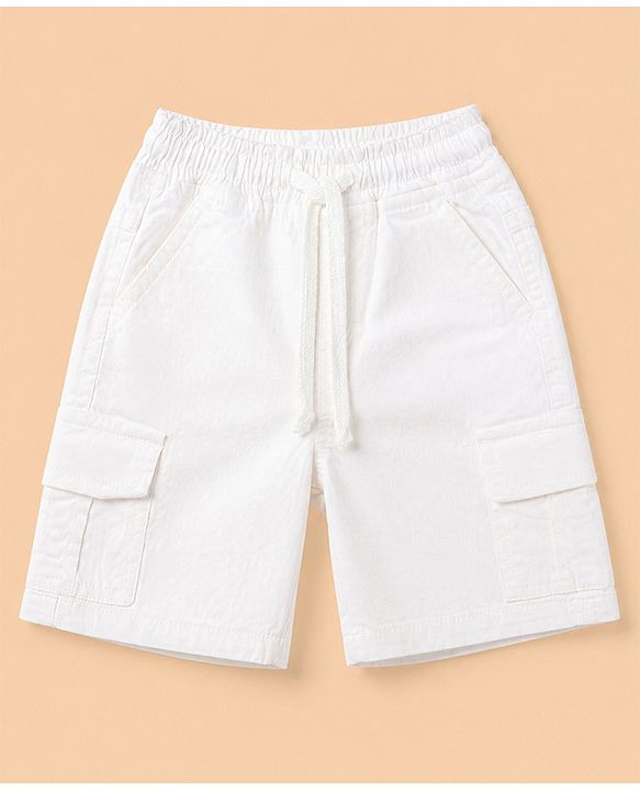 Babyhug 100% Cotton Woven Half Sleeves Checked Shirt & Shorts Set - White & Blue