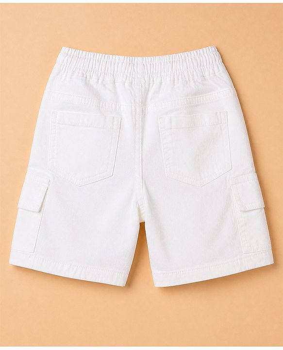 Babyhug 100% Cotton Woven Half Sleeves Checked Shirt & Shorts Set - White & Blue