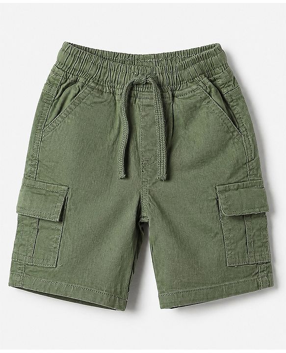 Babyhug 100% Cotton Woven Half Sleeves Shirt and Shorts with Checks - Green