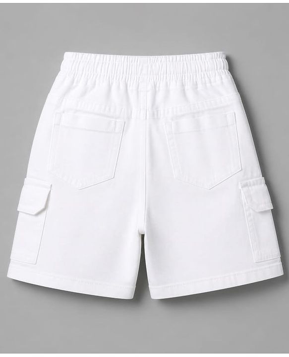 Babyhug 100% Cotton Woven Half Sleeves Abstract Printed Shirt & Shorts With Cargo Pockets - White & Green