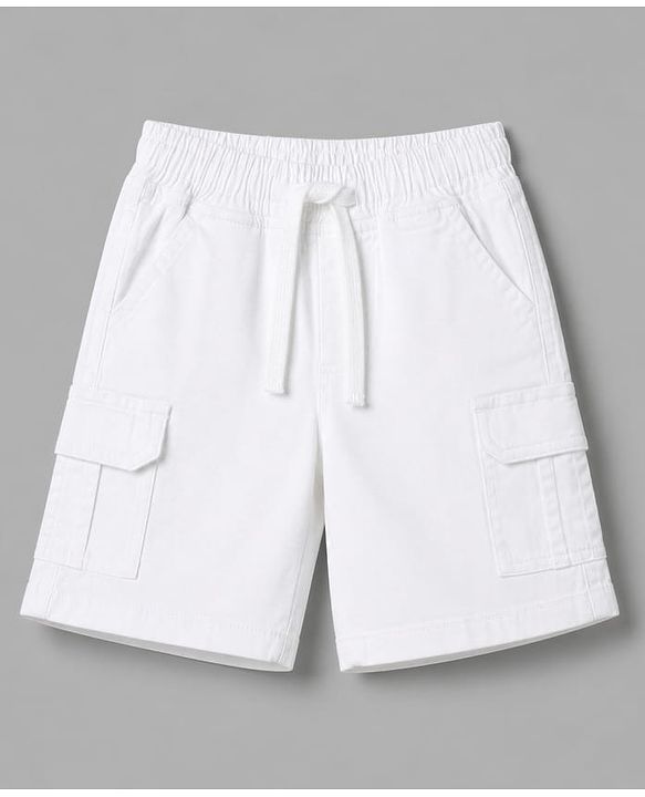 Babyhug 100% Cotton Woven Half Sleeves Abstract Printed Shirt & Shorts With Cargo Pockets - White & Green
