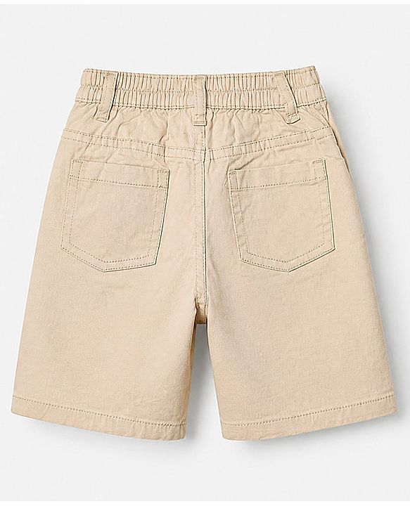 Babyhug 100% Cotton Woven Half Sleeves Shirt and Shorts with Checks - Beige