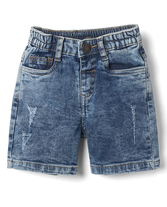 Babyhug Cotton Woven Half Sleeves Checked Shirt and Shorts Set - Blue