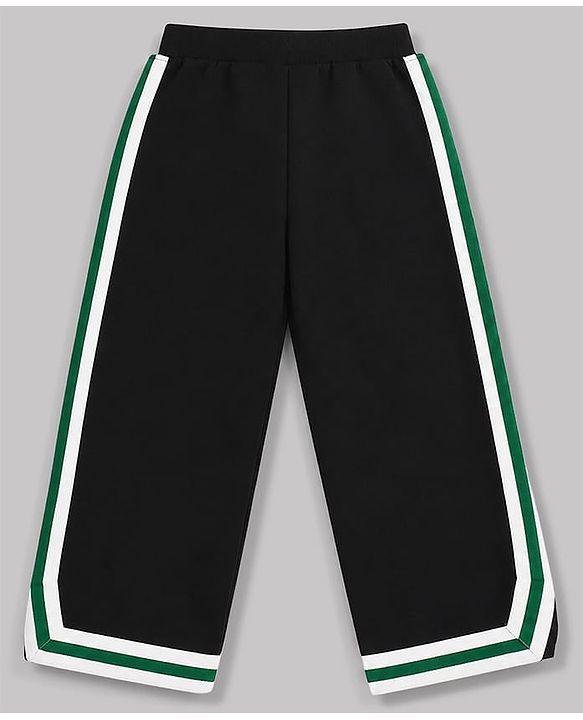 Pine Kids Knit Full Length Track Pant With Side Tape Detailing - Black