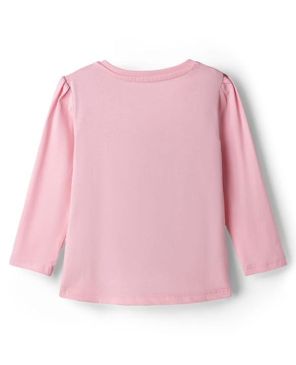 Babyhug Disney 100% Cotton Knit Full Sleeves T-Shirt & Pyjama Night Suit With Winnie The Pooh Graphic - Light Pink