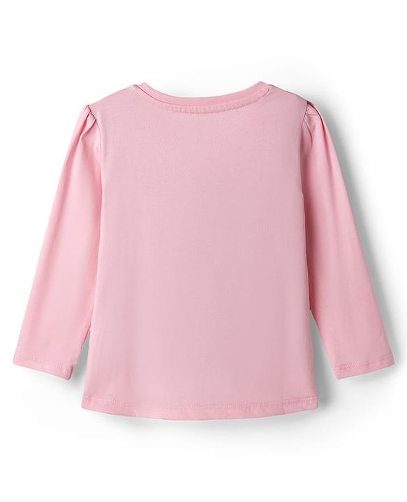 Babyhug Disney 100% Cotton Knit Full Sleeves T-Shirt & Pyjama Night Suit With Winnie The Pooh Graphic - Light Pink
