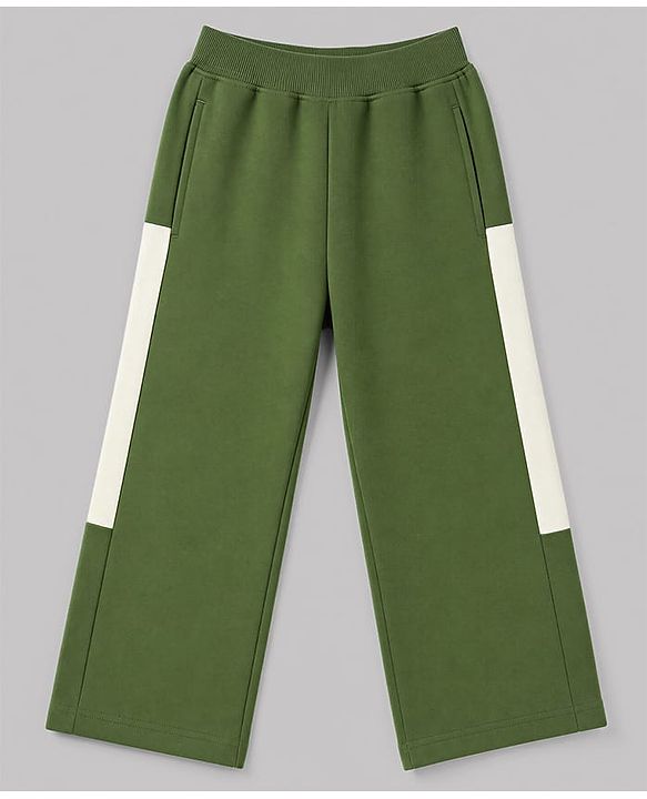 Pine Kids Knit Full Length Cut N Sew Solid Lounge Pant - Olive Green