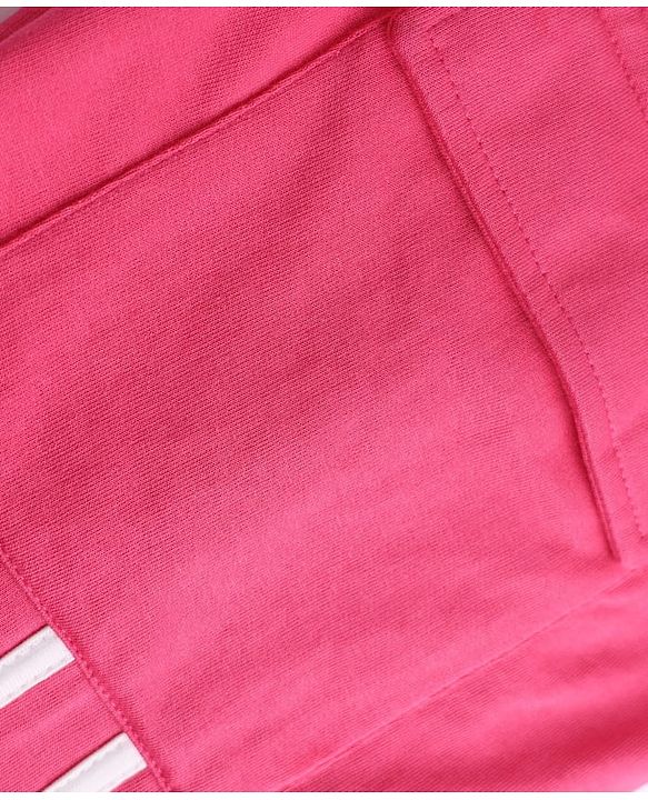 Pine Kids Knit Full Length Solid Lounge Pant With Tape Detailing - Dark Pink