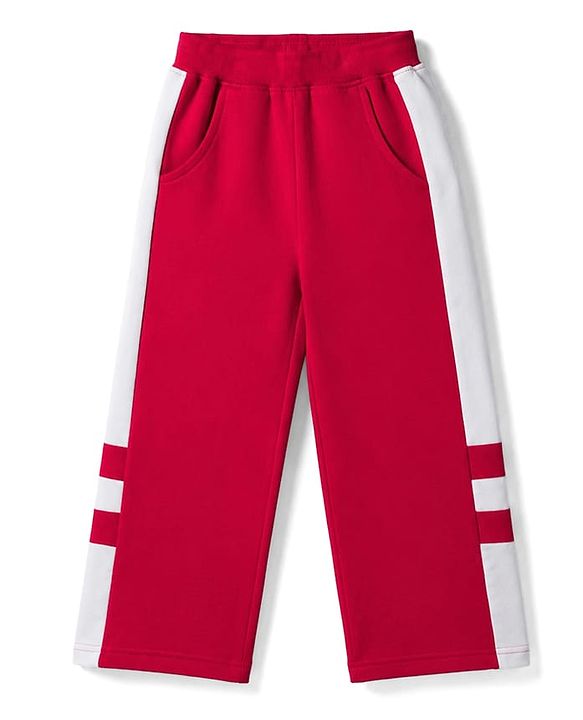 Pine Kids Knit Full Length Track Pant with Tape Detailing - Red
