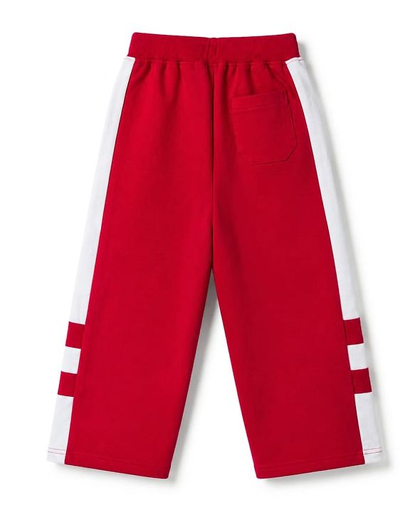 Pine Kids Knit Full Length Track Pant with Tape Detailing - Red