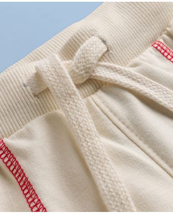 Pine Kids Knit Full Length Text Printed Lounge Pant - OffWhite
