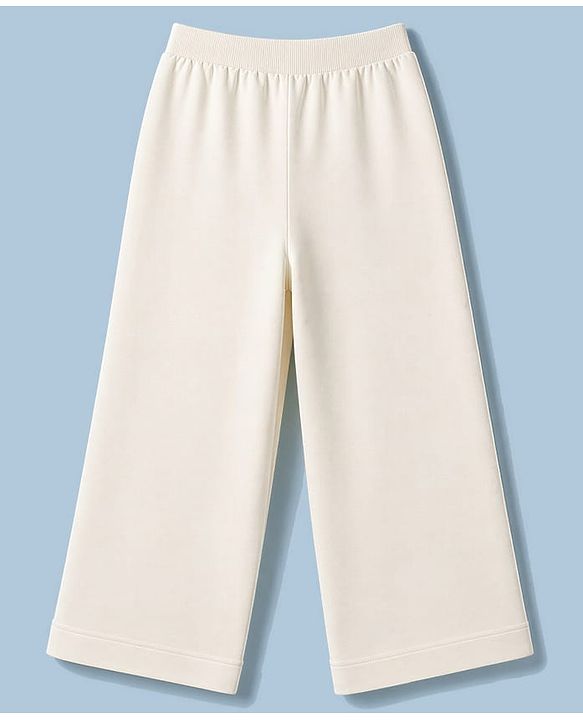 Pine Kids Knit Full Length Text Printed Lounge Pant - OffWhite