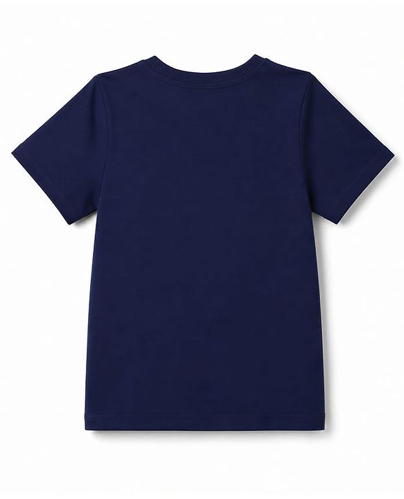 Pine Kids Cotton Knit Half Sleeves T-Shirt & Checked Pyjama Night Suit - Blue