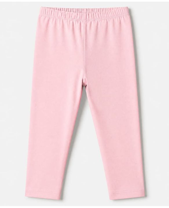 Babyhug Cotton Lycra Elastane Knit Full Length Solid Leggings Pack of 3 - Red, Pink & Peach