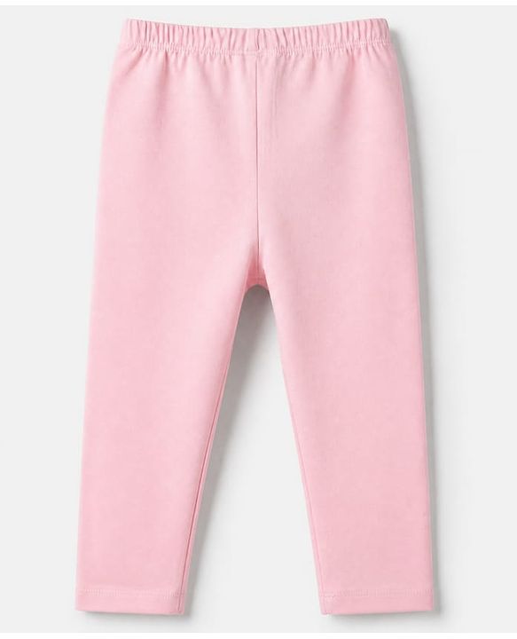 Babyhug Cotton Lycra Elastane Knit Full Length Solid Leggings Pack of 3 - Red, Pink & Peach