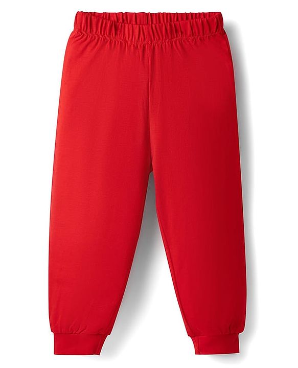 Babyhug Disney Single Jersey Knit Full Sleeves T-Shirt & Pyjama Night Suit with Mickey Mouse Graphics -  Blue & Red