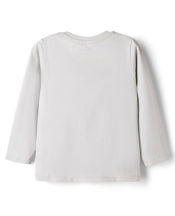 Babyhug Disney Single Jersey Knit Full Sleeves T-shirt & Pyjama Night Suit With Mickey Mouse Graphic -Grey