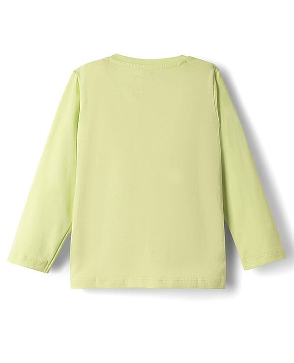 Babyhug Disney Single Jersey Knit Full Sleeves T-Shirt & Pyjama Night Suit with Mickey Mouse Graphics - Light Green & Navy Blue
