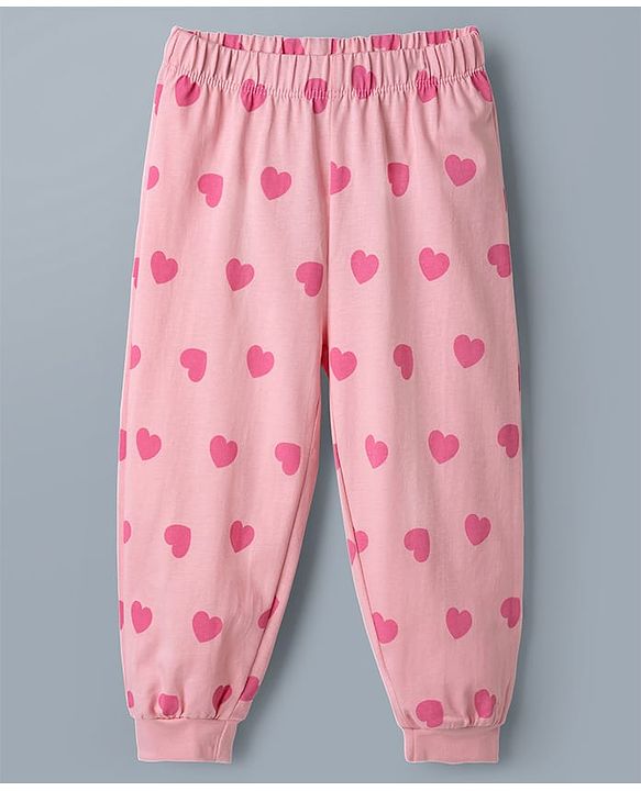 Babyhug Disney 100% Cotton Knit Full Sleeves T-Shirt & Pyjama Night Suit With Minnie Mouse & Friends Graphic - White & Pink