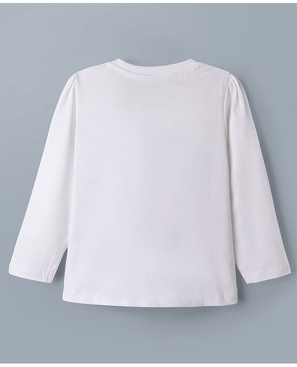 Babyhug Disney 100% Cotton Knit Full Sleeves T-Shirt & Pyjama Night Suit With Minnie Mouse & Friends Graphic - White & Pink