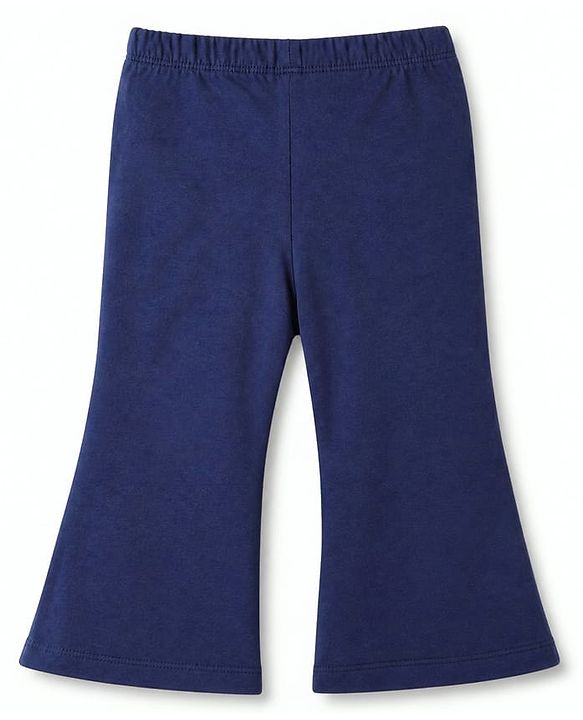 Babyhug Cotton Elastane Lycra Knit Full Length Solid Leggings in Navy Blue