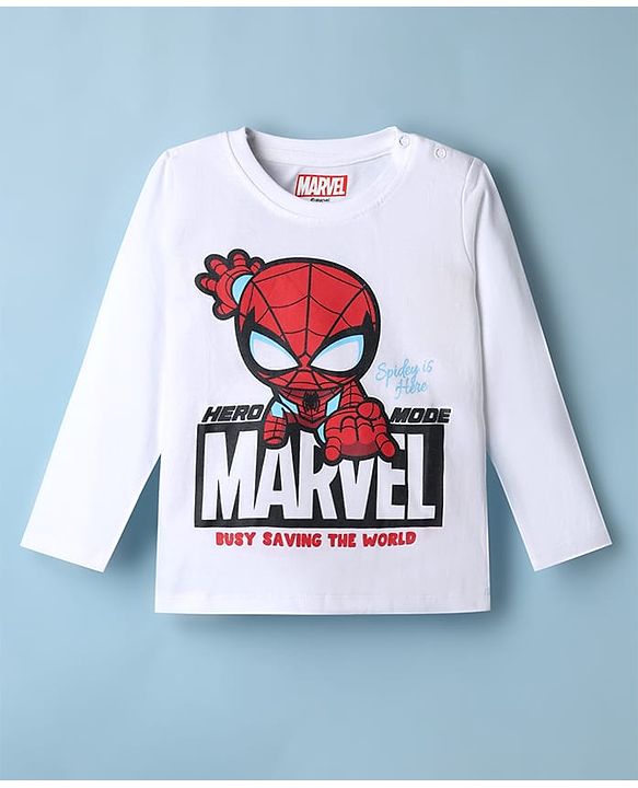 Babyhug Marvel Single Jersey Knit Full Sleeves T-Shirt & Pyjama Night Suit with Spider - Man Graphics - Red