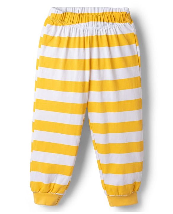 Babyhug Disney Single Jersey Knit Full Sleeves T-Shirt & Pyjama Night Suit with The Lion King Graphics - Yellow & Navy Blue