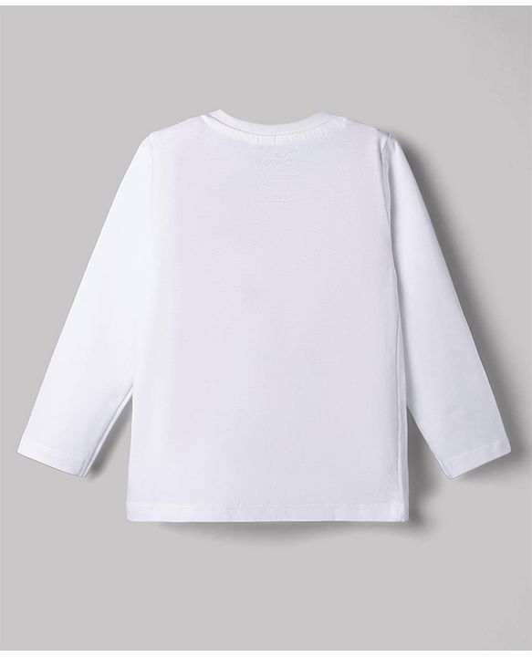 Babyhug Disney Single Jersey Knit Full Sleeves T-shirt & Pyjama Night Suit With Mickey Mouse Graphic -White
