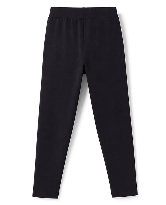 Pine Kids Cotton Lycra Knit Full Length Butterfly Printed Leggings - Black