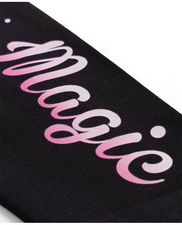 Pine Kids Cotton Lycra Knit Full Length Butterfly Printed Leggings - Black
