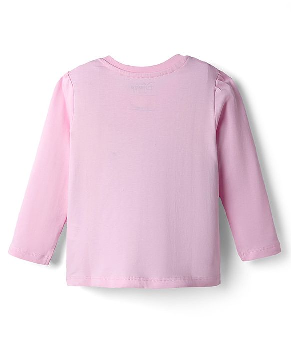 Babyhug Disney Single Jersey Knit Full Sleeves T-Shirt & Pajama Night Suit with Minnie Mouse Graphics - Pink