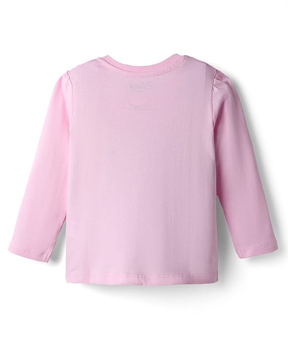 Babyhug Disney Single Jersey Knit Full Sleeves T-Shirt & Pajama Night Suit with Minnie Mouse Graphics - Pink