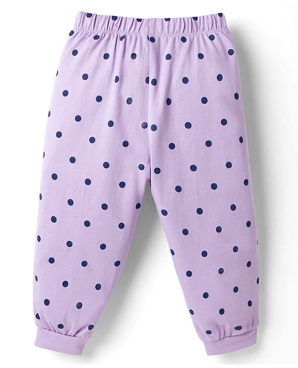 Babyhug Disney Single Jersey Knit Full Sleeves T-Shirt & Pajama Night Suit with Minnie Mouse Graphics - Navy Blue