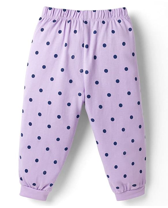 Babyhug Disney Single Jersey Knit Full Sleeves T-Shirt & Pajama Night Suit with Minnie Mouse Graphics - Navy Blue