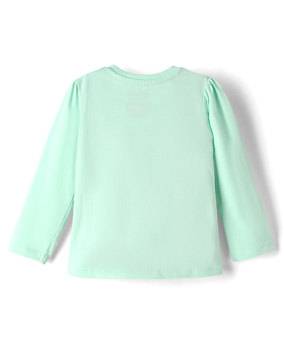 Babyhug Disney Single Jersey Knit Full Sleeves T-Shirt & Pyjama Night Suit With Marie Graphic - Pink & Light Green