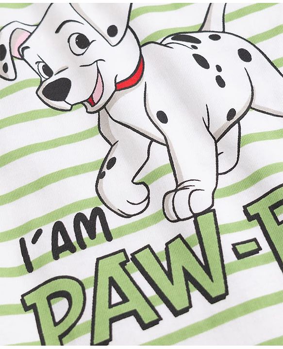 Babyhug Disney Single Jersey Knit Full Sleeves T-shirt & Pyjama Night Suit With Dalmatians Graphic -Mint