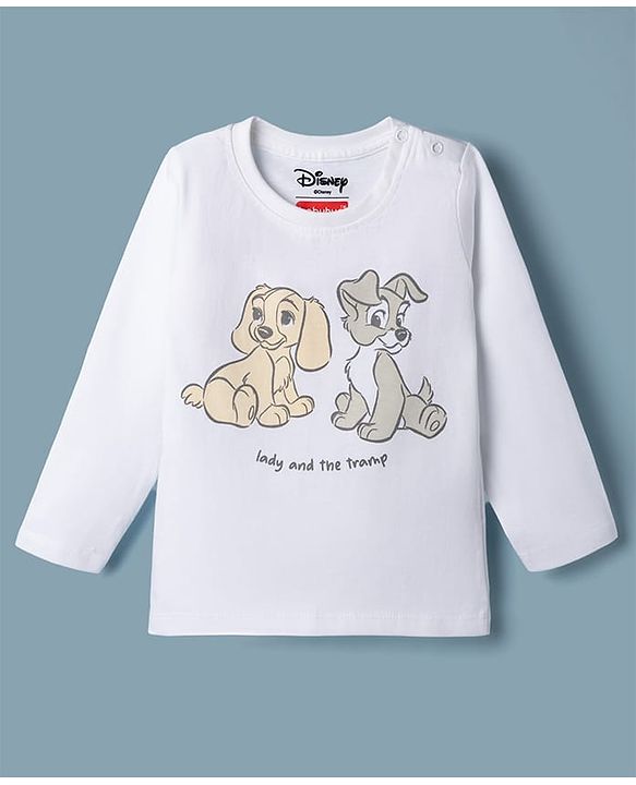 Babyhug Disney Single Jersey Knit Full Sleeves T-shirt & Pyjama Night Suit With Lady and the Tramp Graphic -grey