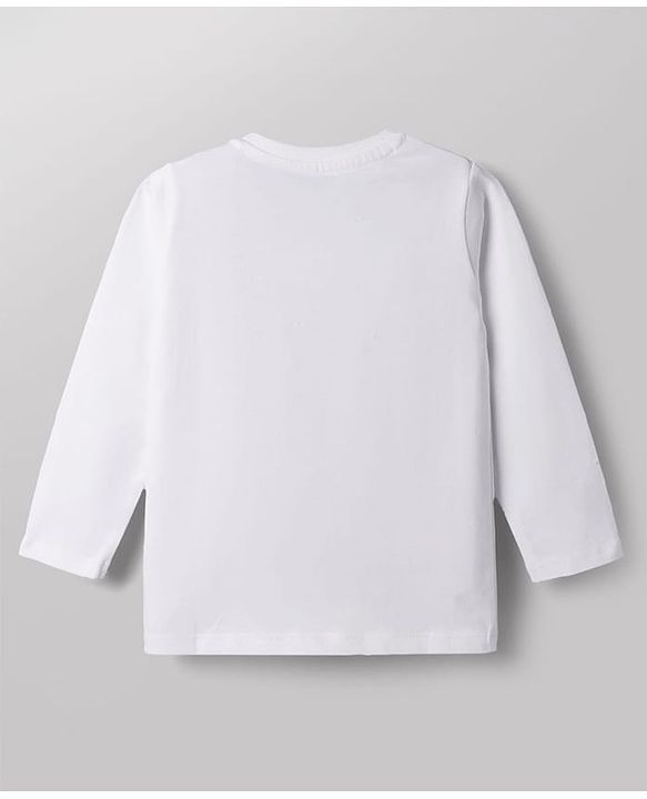 Babyhug Disney 100% Cotton Knit Full Sleeves T-Shirt & Pyjama Night Suit With Mickey Mouse Graphic - White