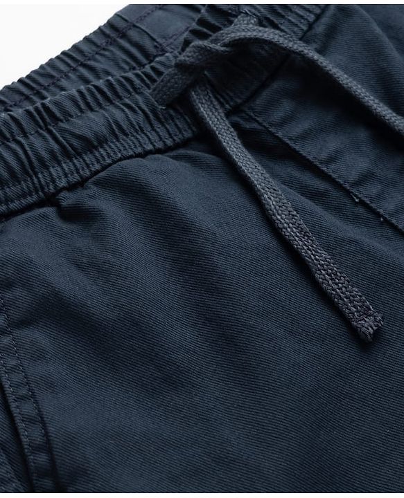 Pine Kids Cotton Elastane Woven Full Length Trouser in Navy Blue