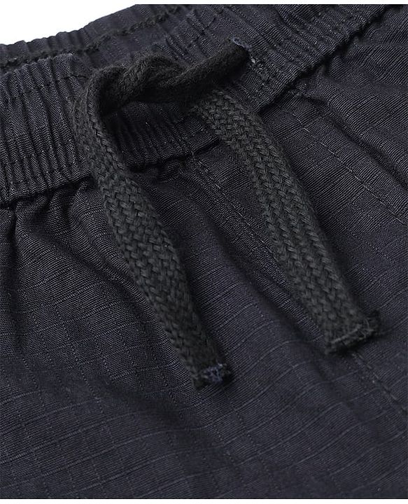 Pine Kids Cotton Mix Woven Above Knee Length Shorts With Cargo Pockets in Black