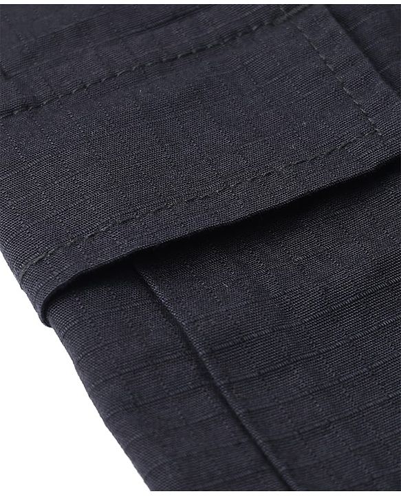 Pine Kids Cotton Mix Woven Above Knee Length Shorts With Cargo Pockets in Black