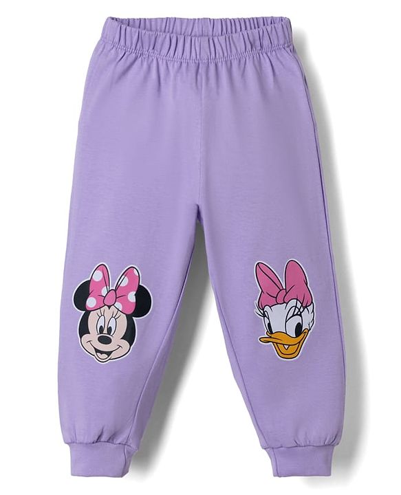 Babyhug Disney Single Jersey Knit Full Sleeves T-Shirt & Pyjama Night Suit with Minnie & Daisy Duck Graphics - Yellow
