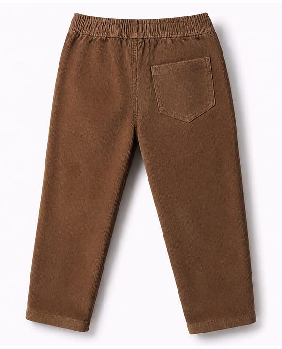Pine Kids Cotton Elastane Full Length Trouser in Brown